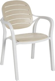 Καρέκλα - Πολυθρόνα Gentle PP λευκό-cappucino 57.5x58x84 εκ.