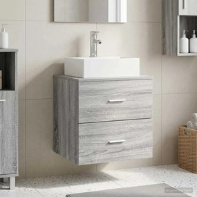 vidaXL Επιτοίχιο έπιπλο νιπτήρα μπάνιου Γκρι Sonoma