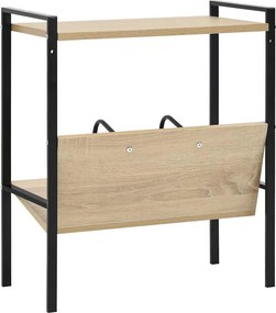 vidaXL Βιβλιοθήκη 2 Επιπέδων Μαύρο/Δρυς 52x28x59εκ. Επεξεργασμένο Ξύλο