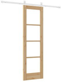 vidaXL Συρόμενη Πόρτα με Σετ Εξαρτημάτων 61x198.5 εκ Μασίφ Ξύλο Πεύκου