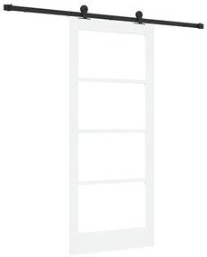 vidaXL Συρόμενη Πόρτα Λευκό 86 x 198.5 cm Ξύλο και μέταλλο