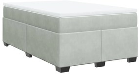 vidaXL Κρεβάτι Boxspring με Στρώμα Ανοιχτό Γκρι 120x190 εκ. Βελούδινο