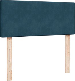 vidaXL Κρεβάτι Boxspring με Στρώμα Μπλε 120x190 εκ. Βελούδινο