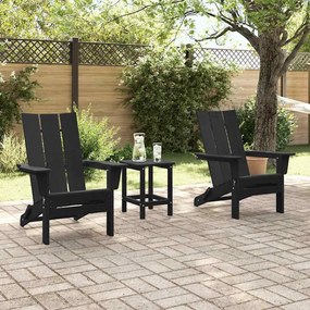 vidaXL Έπιπλα Χαλάρωσης Κήπου 3 pcs Μαύρο 38 x 38 x 46cm Πλαστικό