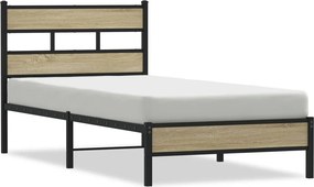 vidaXL Πλαίσιο Κρεβ. Χωρ. Στρώμα Sonoma Δρυς 90 x 190 εκ. Επεξ. Ξύλο