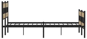 vidaXL Σκελετός Κρεβ. Χωρίς Στρώμα Sonoma Δρυς 180x200 εκ. Μεταλλικό