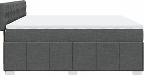 vidaXL Κρεβάτι Boxspring με Στρώμα Σκούρο Γκρι 200x200 εκ. Υφασμάτινο