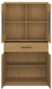Βιτρίνα Pavi Βελανιδιά 84.3x33.8x156.4cm - TO-PAVI2D2W1S-LOW
