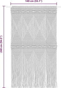vidaXL Κουρτίνα Μακραμέ Ανθρακί 140 x 240 εκ. Βαμβακερή
