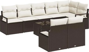 vidaXL Σετ Καναπέ 9 pcs Καφέ συνθετικό ρατάν