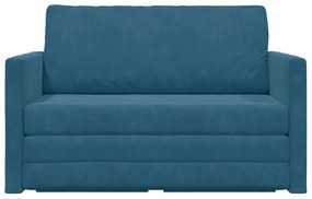 vidaXL Καναπές Δαπέδου Κρεβάτι 2-σε-1 Μπλε 124x204x61 cm Βελούδο