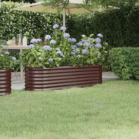 vidaXL Ζαρντινιέρα Καφέ 152x40x36 εκ. Γαλβανισμένος χάλυβας