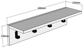 Κρεμάστρα Mulan χρώμα λευκό  60x16x14.5εκ