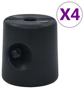 vidaXL Βαρίδια για Κιόσκι 4 τεμ. Μαύρα από Πολυαιθυλένιο