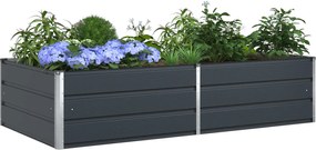 vidaXL Γλάστρα Ανθρακί 195 x 100 x 45 εκ Επικαλυμμένος Χάλυβας