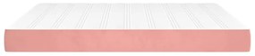 vidaXL Στρώμα με Pocket Springs Ροζ 160x220x20 εκ. Βελούδινο