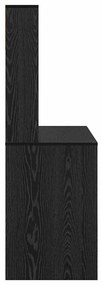 vidaXL Γραφείο με ράφι Μαύρη δρυς 91 x 50 x 149 εκ Επεξεργασμένο ξύλο