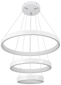 Φωτιστικό Οροφής Nemesis Trio 61168 Led 100W Φ25+40+60cm White GloboStar Μέταλλο