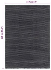 vidaXL Χαλί Ορθογώνιο Ανθρακί 160x230 εκ. από Βαμβάκι