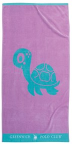 Πετσέτα Θαλάσσης Βαμβακερή 70x140εκ. Beach Towel 3764 Μέντα-Ροζ Greenwich Polo Club Junior