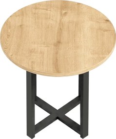 Τραπεζάκι βοηθητικό Mesa Megapap χρώμα sapphire oak Ø45x50εκ.