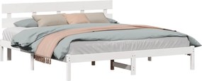 vidaXL Σκελετός Κρεβατιού Λευκό 200 x 200 cm Μασίφ ξύλο πεύκου