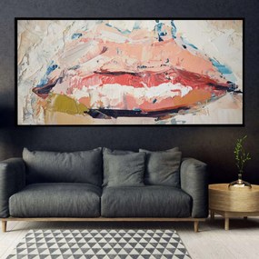 Πίνακας σε Plexiglass με Θέμα &#8220;Lips&#8221; σε μαύρη ξύλινη Κορνίζα - 60cmx40cm