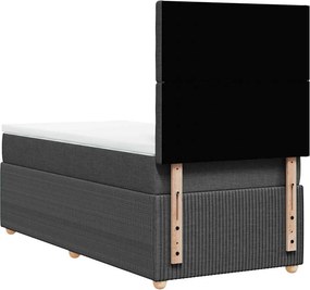 vidaXL Κρεβάτι Boxspring με Στρώμα Σκούρο Γκρι 80x200 εκ. Υφασμάτινο
