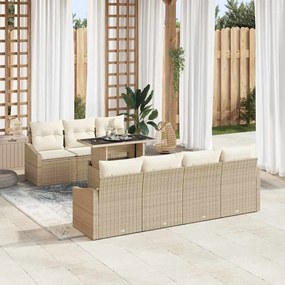 vidaXL Σετ Καναπέ Κήπου 8 pcs μπεζ και κρεμ 100 x 55 x 73 εκ