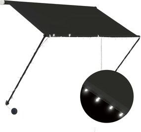 vidaXL Τέντα Συρόμενη με LED Ανθρακί 150 x 150 εκ.