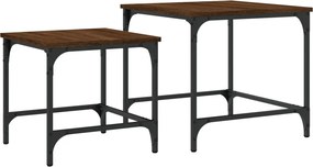 vidaXL Τραπεζάκια Ζιγκόν 2 τεμ. Καφέ Δρυς από Επεξεργασμένο Ξύλο