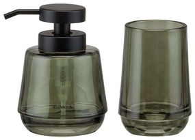 Mood green set δοχείο κρεμοσάπουνου 380 ml & ποτήρι οδοντόβουρτσας Sealskin