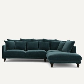 Γωνιακός καναπές από βελούδινο chenille, Lazare