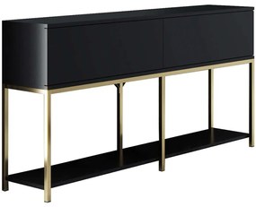 Κονσόλα Lord 618BLY1213 150x30x80cm Black-Gold Μοριοσανίδα, Μέταλλο