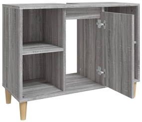 vidaXL Ντουλάπι Νιπτήρα Γκρι Sonoma 80 x 33 x 60εκ. Επεξεργασμένο Ξύλο