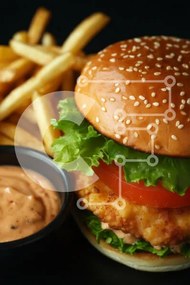 Σετ των 2 Intra Συλλεκτικό Ξύλινο Παζλ Plywood 4mm - Νόστιμο σάντουιτς κοτόπουλου με πατάτες Σε Ξύλινο Κουτί - Διαστάσεις: 10x10 cm – 25 κομμάτια