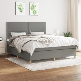 ΚΡΕΒΑΤΙ BOXSPRING ΜΕ ΣΤΡΩΜΑ ΣΚΟΥΡΟ ΓΚΡΙ 180X200 ΕΚ ΥΦΑΣΜΑΤΙΝ 3142274