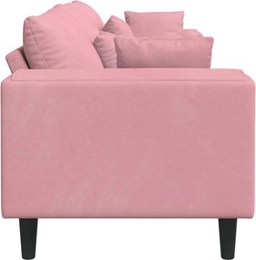 vidaXL Καναπές Ροζ 250 x 77 x 76 εκ. Βελούδο