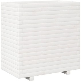 vidaXL Ζαρντινιέρα Κήπου Λευκή 70x40x72,5 εκ. από Μασίφ Ξύλο Πεύκου