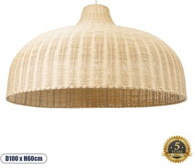 01829 GloboStar® GLOBOSTAR® AFURU 01829 Boho Κρεμαστό Φωτιστικό Οροφής με Ντουί 1 x E27 AC 220-240V IP20 - Μπεζ - Μ100 x Π100 x Υ60cm