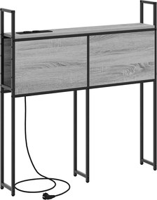 vidaXL Κεφαλάρι Αποθήκης με Σταθμό Φόρτισης Γκρι sonoma