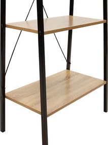 Βιβλιοθήκη- Ραφιέρα Ramon pakoworld φυσικό-μαύρο 60x23x145,5εκ