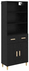 vidaXL Highboard Μαύρη Οξυά 69,5 x 34 x 180 εκ. Επεξεργασμένο ξύλο