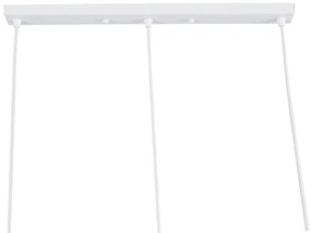 GloboStar® EIFFEL 61570 Vintage Κρεμαστό Φωτιστικό Οροφής Τρίφωτο 3 x E27 Λευκό Μεταλλικό Πλέγμα με Λευκό Ύφασμα Μ68 x Π25 x Υ130cm
