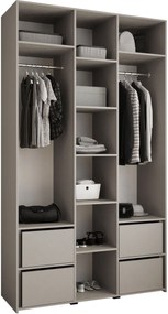 Ντουλάπα Como I 140 Τρίφυλλη-Cashmere - Μαύρο