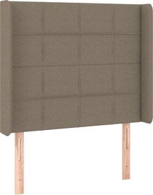 vidaXL Κρεβάτι Boxspring με Στρώμα &amp; LED Taupe 90x200 εκ. Υφασμάτινο