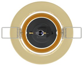 vidaXL Ενσωματωμένα Φωτιστικά 24 τμχ Στρογγυλά GU10 Χρυσά Ø90 mm Χάλυβας