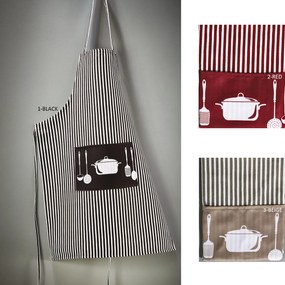 Ποδιά Κουζίνας (58x75) Whitegg Ριγέ ΠΟΔ4 Μπορντώ