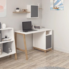 Γραφείο Λευκό / Καρυδί RADOR 120x60x75