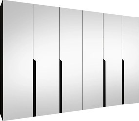 Ντουλάπα Mila II Εξάφυλλη-Μαύρο